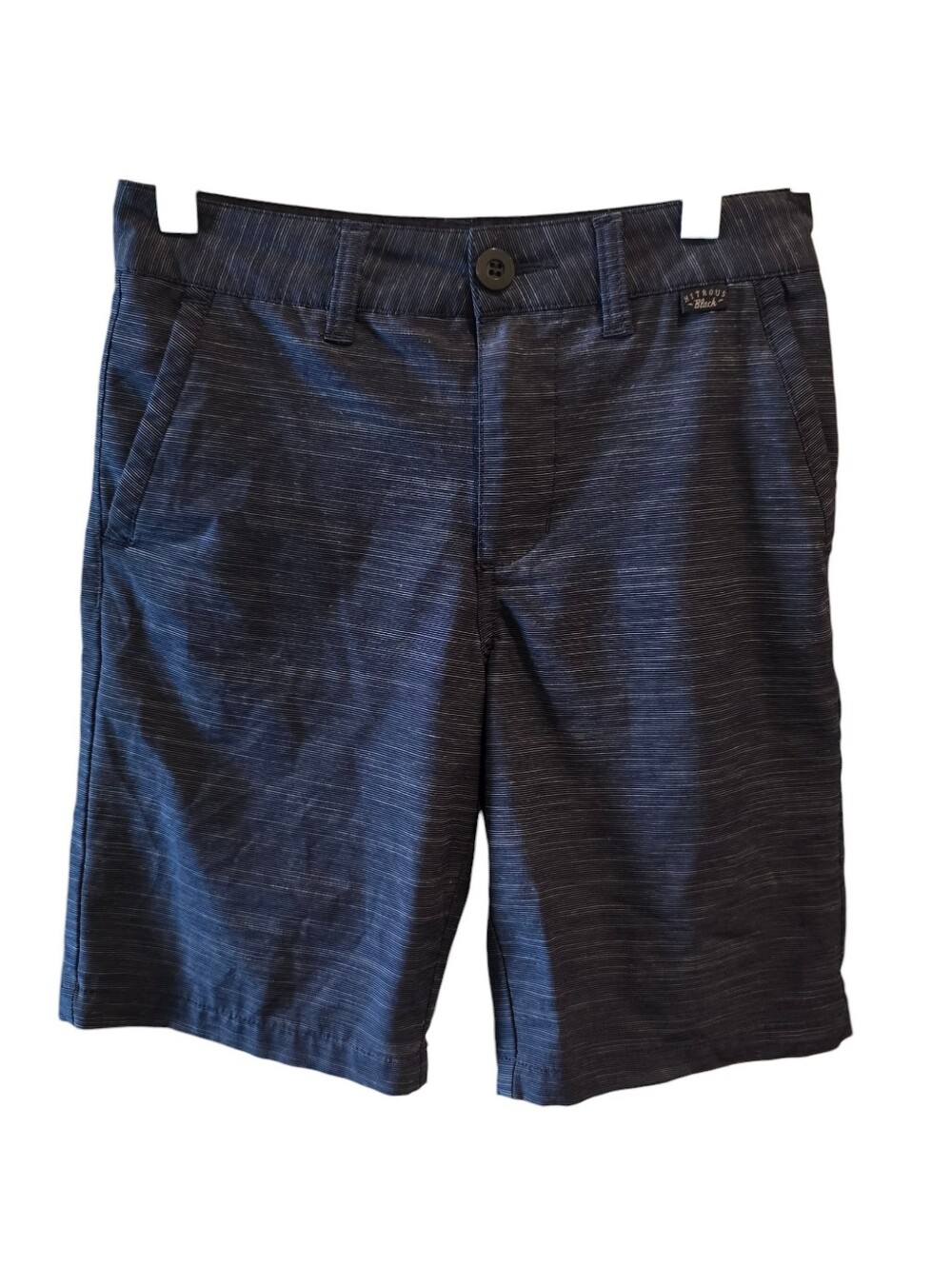 💙 NITROUS BLACK Boys Heathered Gray Black Shorts 10